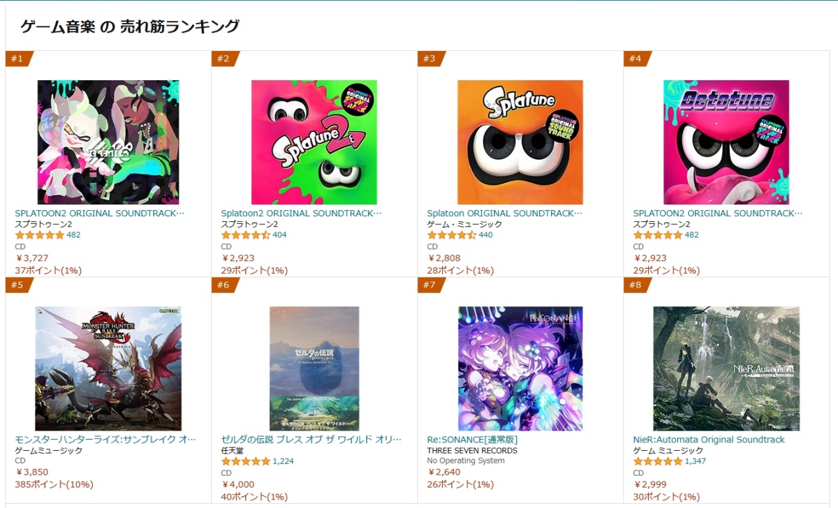 amazonゲーム音楽ランキング